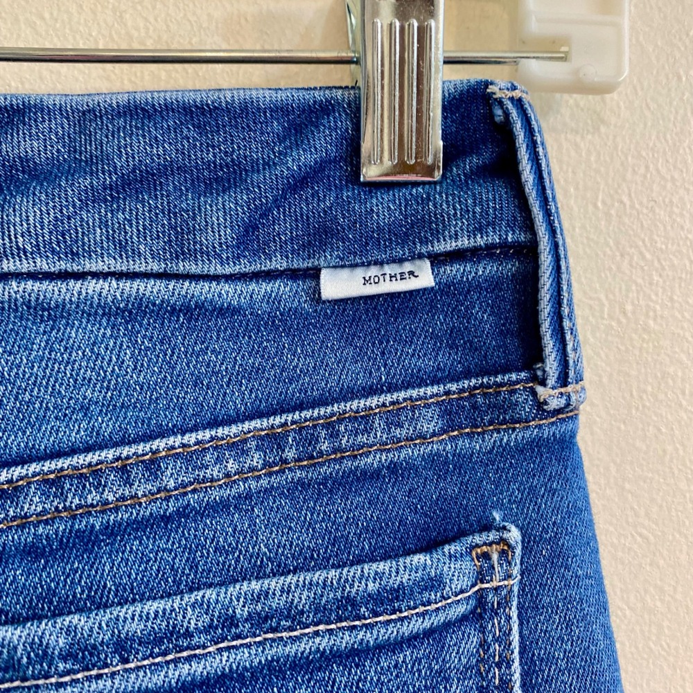 Mother Lil Roller Fray Work Hard Play Hard Light Wash Jeans Wide Leg Frayed 23 - Picture 6 of 16